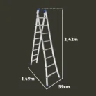 escalera triple función 2x8
